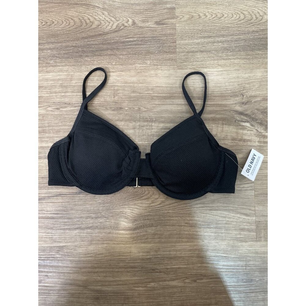 Old Navy Black Bralette Balconette Top Size L Lightly Padded Adjustable Straps